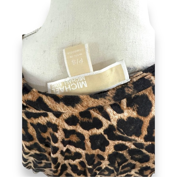 Michael Michael Kors Nubian Leather Cheetah Print Pullover Top size Small - Picture 10 of 10